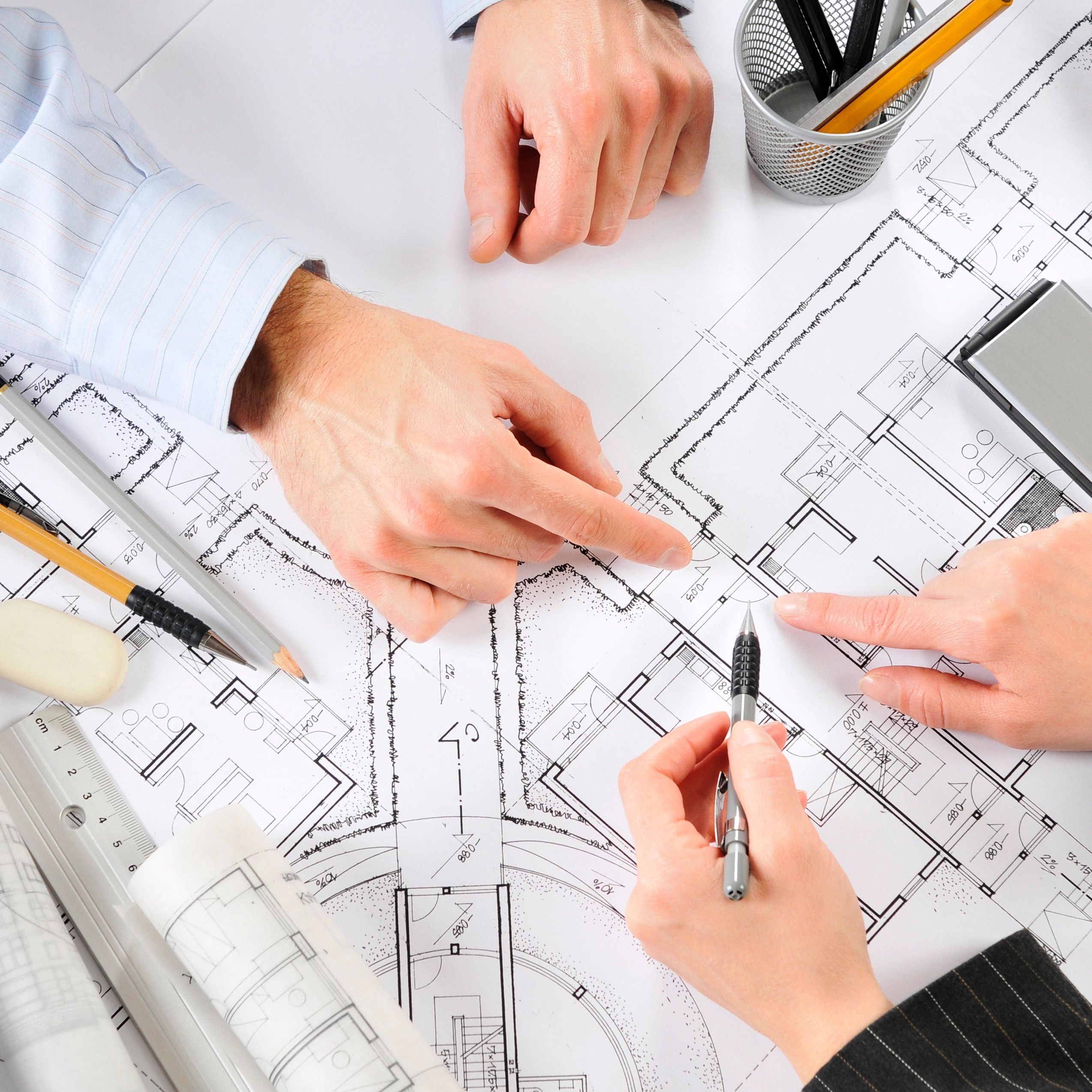 Blueprints and planning documents for underpinning and foundation reinforcement