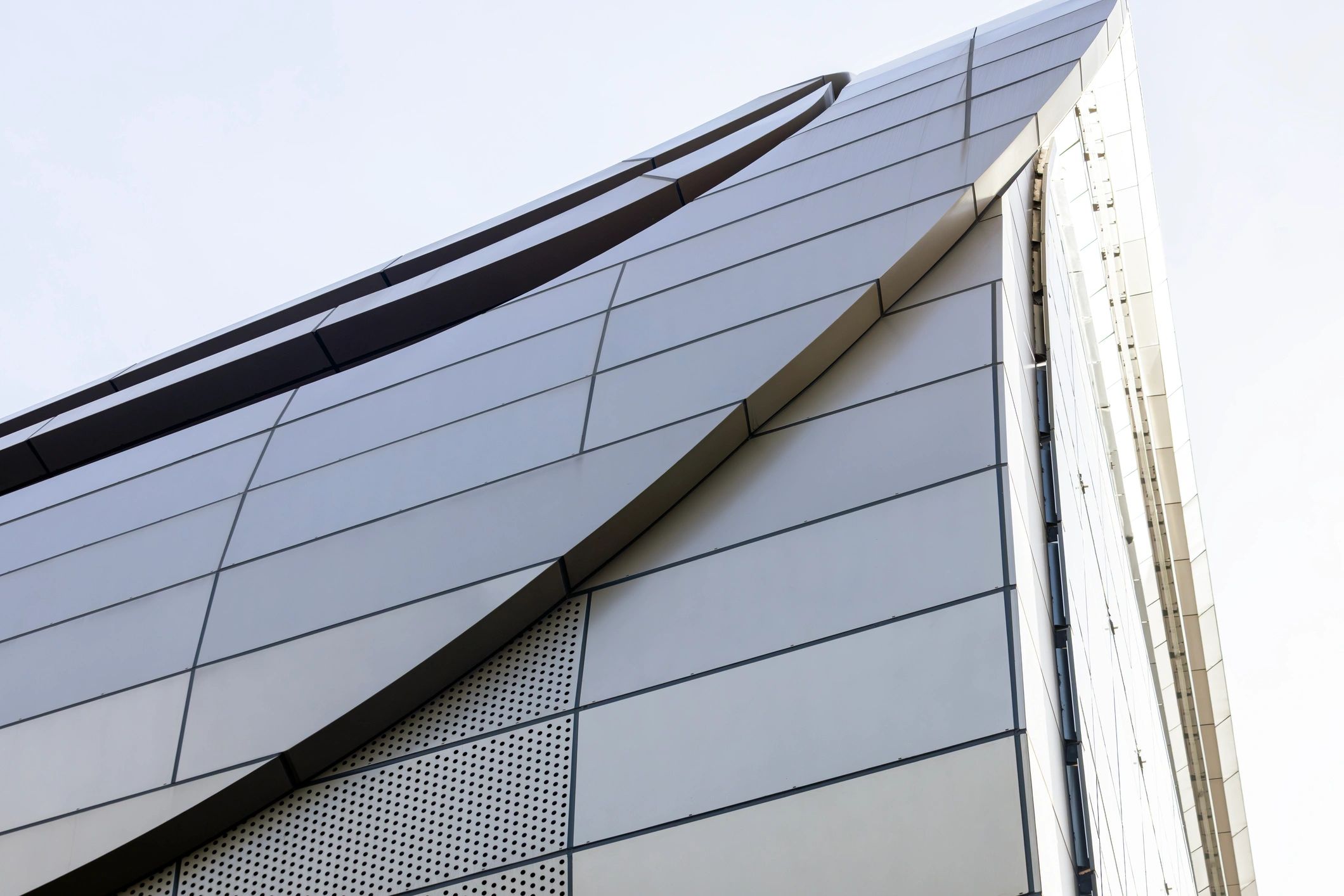 Close-up of modern building facade detailing